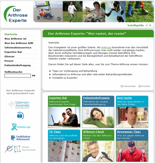 Informationen rund um die Volkskrankheit Arthrose: www.arthrose-experte.de im neuen Look