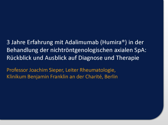 Eular 2014: Drei Jahre ABILITY-1: Mit ADALIMUMAB langanhaltende klinische Remission bei nichtröntgenologischer axialer SPA erzielt